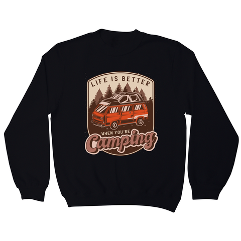 Camping van vintage badge sweatshirt Black
