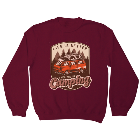 Camping van vintage badge sweatshirt Burgundy