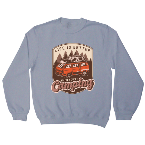 Camping van vintage badge sweatshirt Grey