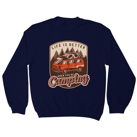 Camping van vintage badge sweatshirt Navy