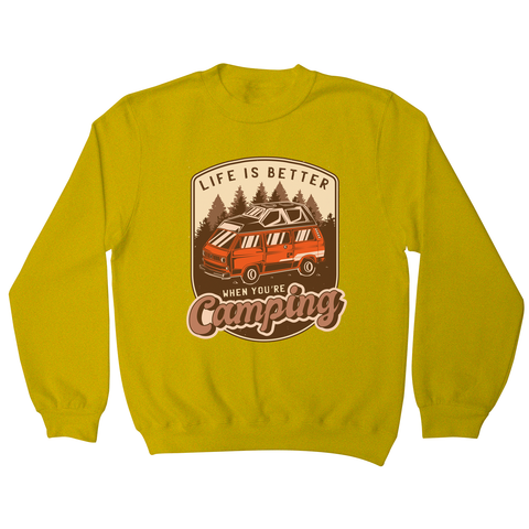 Camping van vintage badge sweatshirt Yellow