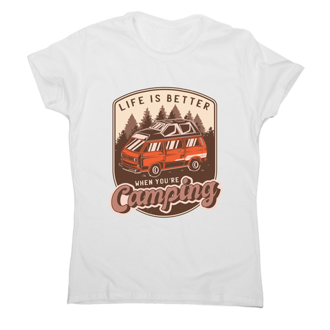 Camping van vintage badge women's t-shirt White
