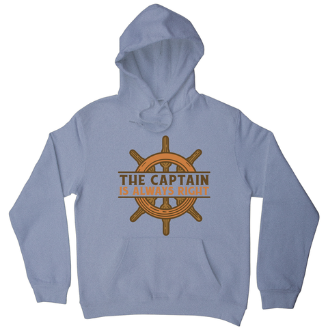 Captain ship wheel quote hoodie Grey