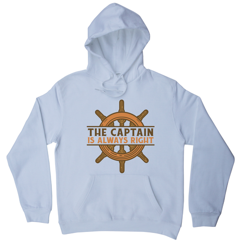 Captain ship wheel quote hoodie White