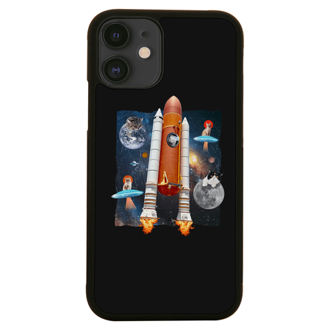 Cats in space funny collage iPhone case iPhone 12
