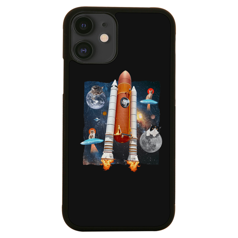 Cats in space funny collage iPhone case iPhone 12 Mini