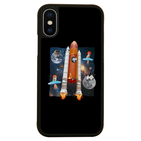 Cats in space funny collage iPhone case iPhone XS