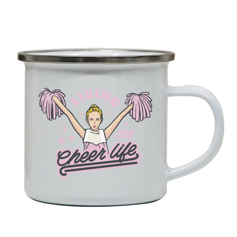 Cheerleader life girl enamel camping mug White