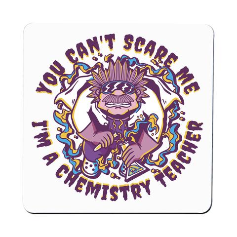 Chemistry teacher cartoon coaster drink mat Set of 1