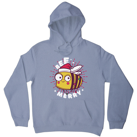 Christmas bee animal cartoon hoodie Grey