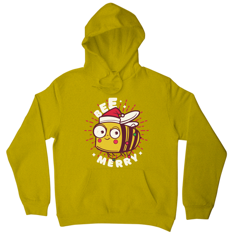 Christmas bee animal cartoon hoodie Yellow