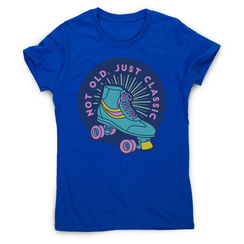 Classic rollerskate women's t-shirt Blue