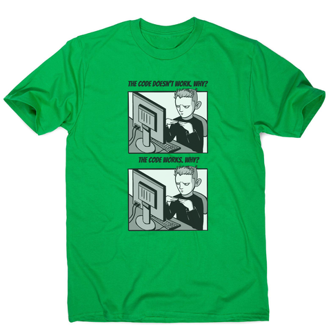 Coding meme men's t-shirt Green