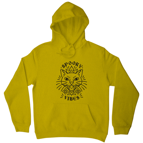 Cool spooky cat hoodie Yellow