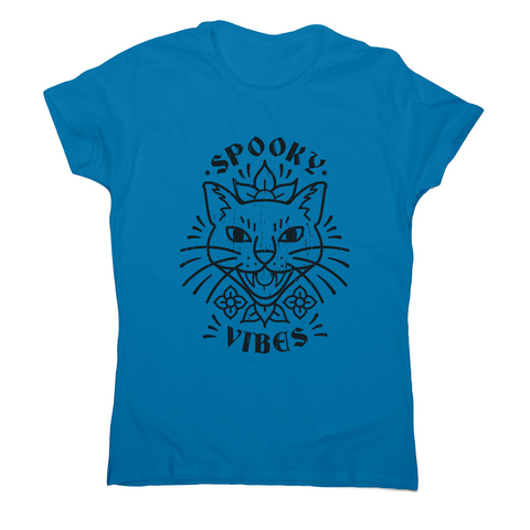 Cool spooky cat women's t-shirt Sapphire