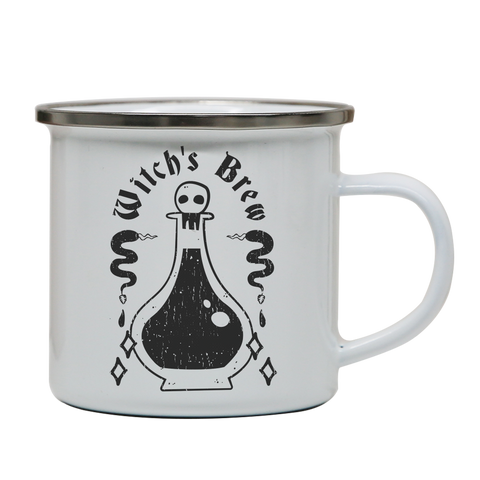 Cool witch's brew enamel camping mug White