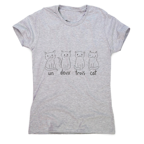 Cute French cats women's t-shirt Grey