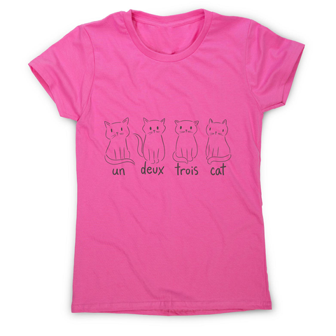 Cute French cats women's t-shirt Pink