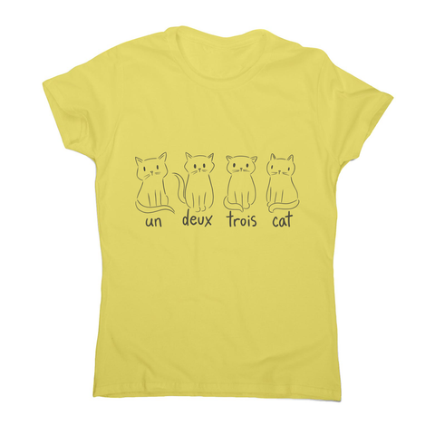 Cute French cats women's t-shirt Yellow
