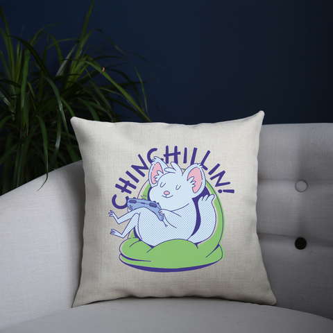 Cute chinchilla chilling cushion 40x40cm Cover +Inner