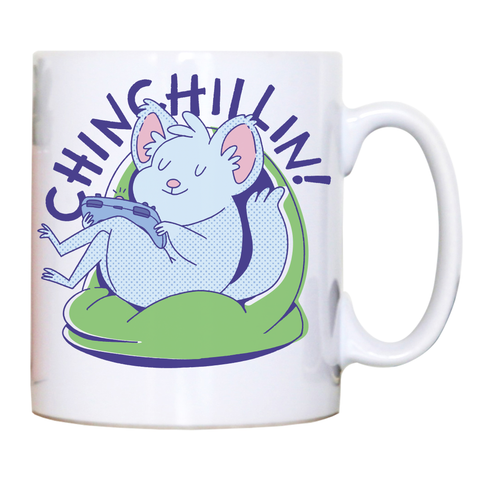 Cute chinchilla chilling mug coffee tea cup White
