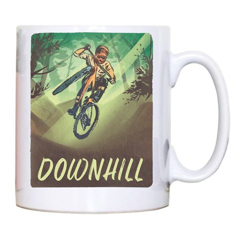 Downhill biking mug coffee tea cup White