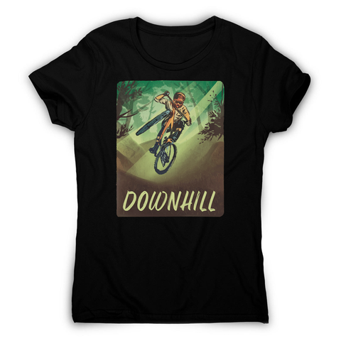 Downhill biking women's t-shirt Black