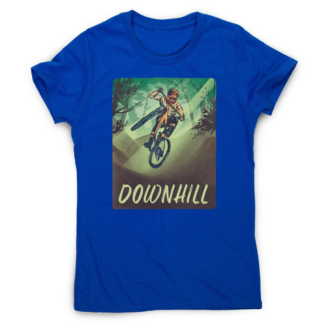 Downhill biking women's t-shirt Blue
