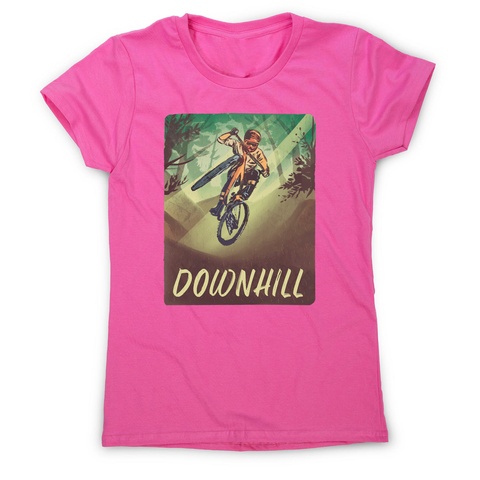 Downhill biking women's t-shirt Pink
