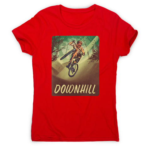 Downhill biking women's t-shirt Red