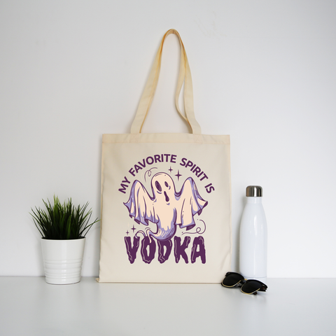 Drunk spirit ghost cartoon tote bag canvas shopping Natural