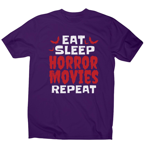 Eat sleep horror movies men's t-shirt Purple