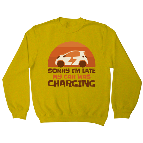 Electric car charging sweatshirt Yellow