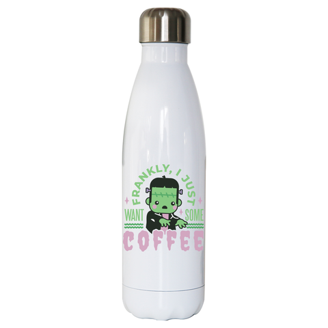 Frankenstein coffee monster water bottle stainless steel reusable White