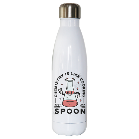 Funny chemistry cooking water bottle stainless steel reusable White