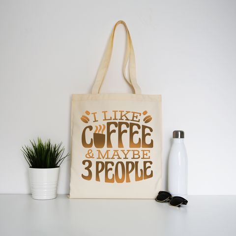 Funny coffee quote tote bag canvas shopping Natural