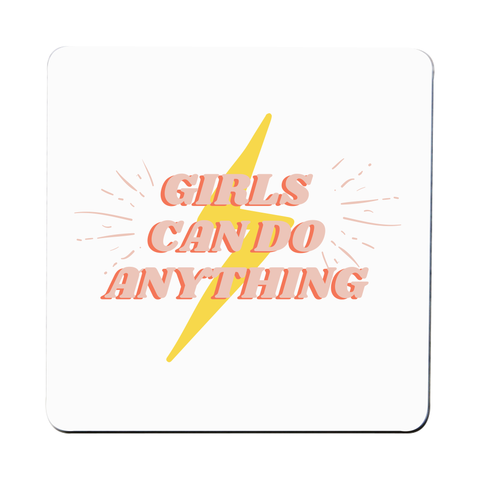 Girls can do anything coaster drink mat Set of 4