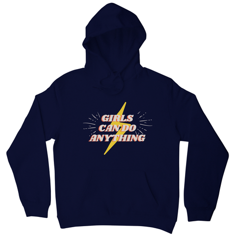 Girls can do anything hoodie Navy