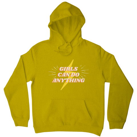 Girls can do anything hoodie Yellow
