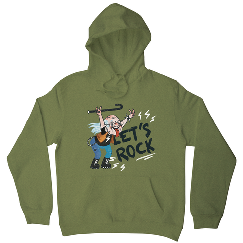 Grandfather rock and roll hoodie Olive Green