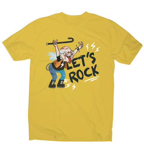 Grandfather rock and roll men's t-shirt Yellow