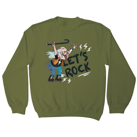 Grandfather rock and roll sweatshirt Olive Green