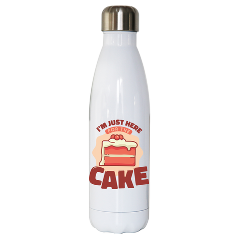 Here for the cake water bottle stainless steel reusable White