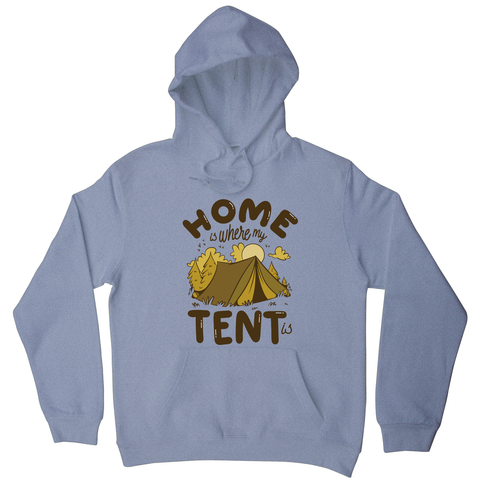 Home quote camping hoodie Grey