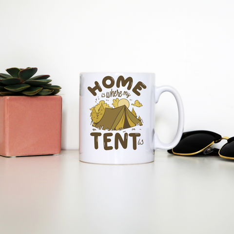 Home quote camping mug coffee tea cup White