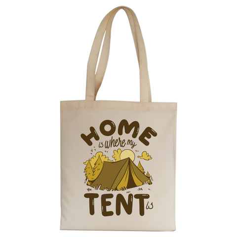 Home quote camping tote bag canvas shopping Natural