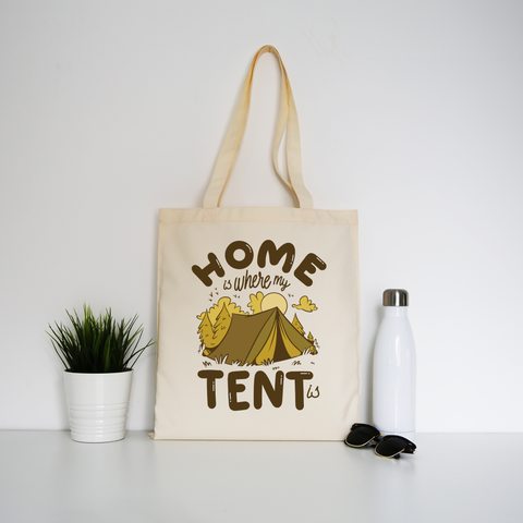 Home quote camping tote bag canvas shopping Natural