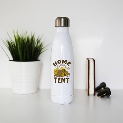 Home quote camping water bottle stainless steel reusable White