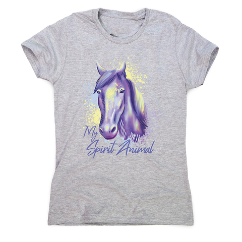 Horse spirit animal watercolour women's t-shirt Grey