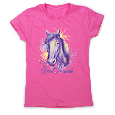 Horse spirit animal watercolour women's t-shirt Pink